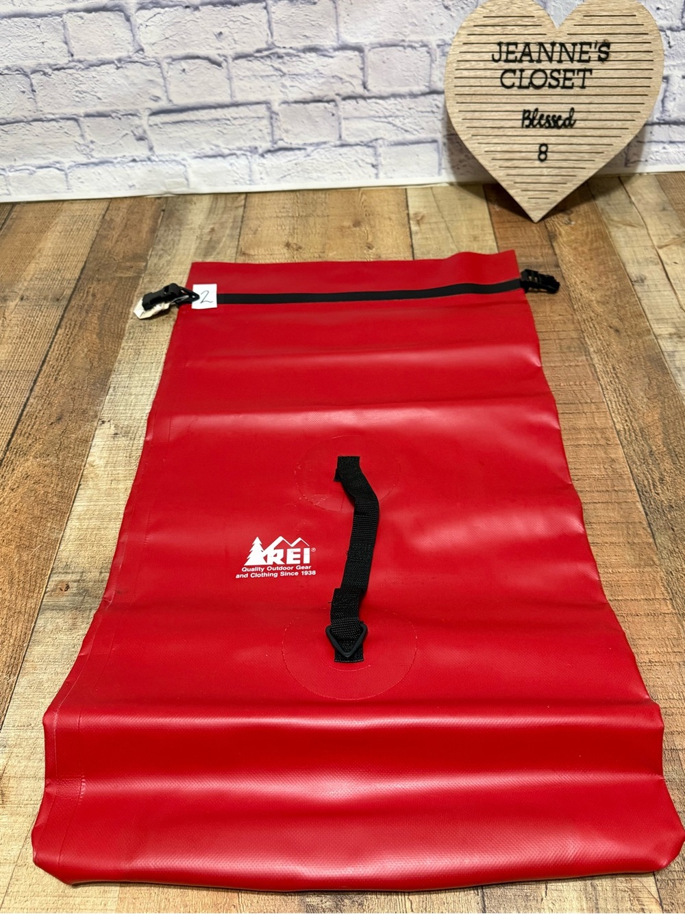 Vintage REI Red Waterproof-Style Roll Top Dry Bag Sack with Buckle Closure